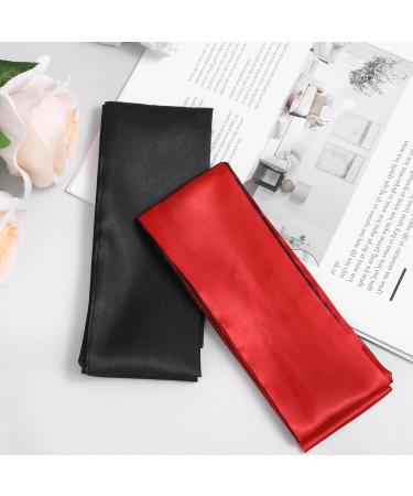 Prasacco Satin Eye Mask Set - 10 Adjustable Soft Blindfolds for Comfortable Sleep | Perfect for Couples & Adults - Black & Sun Red - Buy Online on GoSupps.com