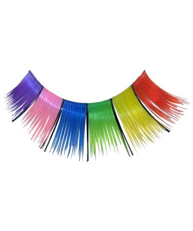 Eulenspiegel 000410 - artificial eyelashes multi -colored colorful rainbow 1 ml of special eyelash glue instructions for carnival theme party
