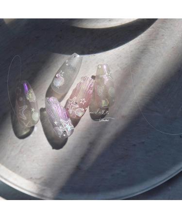 Shakven Self-Adhesive Nail Stickers Summer Shells Glitter Nail Stickers Decor - High-Resolution Printing Decorations for Dating Daily Life Work and School - Buy Online on GoSupps.com
