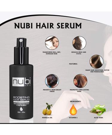 Nubi Boosting Hair Serum - Marula Oil with Vitamin E & Aloe Vera - Revive Dry Dull Hair - 2 Fl. Oz. (3 Pack) - Buy Online on GoSupps.com