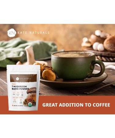Kate Naturals Organic 7 Mushroom Blend Powder (2oz) - Immune Support & Energy Booster | Rich in Vitamins, Minerals & Antioxidants - Buy Online on GoSupps.com