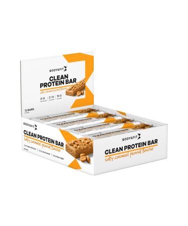 Body Fit Body & Fit Clean Protein Bar Protein Bar Protein Bar High in Fiber Salty Caramel Peanut Flavor 720 grams 12 bars