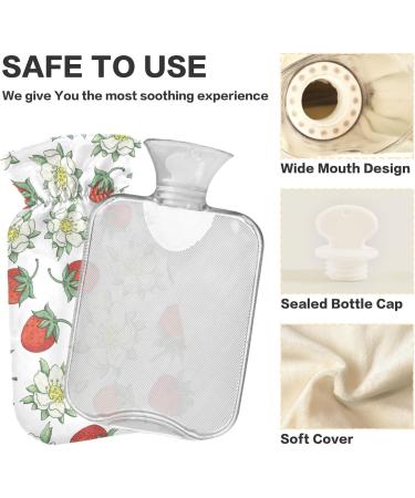 Naanle Flower Strawberry Hot Water Bottle | 1L Transparent Heat Bottle for Bed Hand & Foot Warmer | Pain Relief & Heat Therapy - Buy Online on GoSupps.com