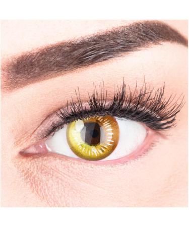 Anime Yellow Circle Contact Lenses - Opaque Cosplay Lenses with Free Case | -5.50 to -5 Dioptria 8.6mm 14mm Diameter - Buy Online on GoSupps.com
