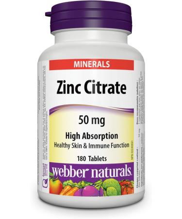 Webber Naturals Vitamin K2 120 mcg 75 Capsules MK-7 Formula Helps Support Bones Vegan & Zinc Citrate 50 mg 180 Tablets For Healthy Skin and Immune Support Vegan Vitamin + SUPPLEMENT 2006695 - Buy Online on GoSupps.com