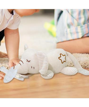 Buy Soft Elephant Pacifier Holder for Babies | Removable Plush Toy Attachment | Skin-Friendly for 0-6 Months | International Shipping Available - Buy Online on GoSupps.com