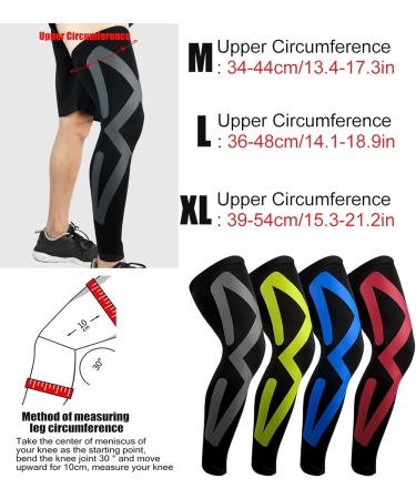 WIRUN Full Long Leg Compression Sleeves - Thigh High Stocking Support for Running, Basketball, Cycling, Gym - Green - X-Large - Buy Online on GoSupps.com