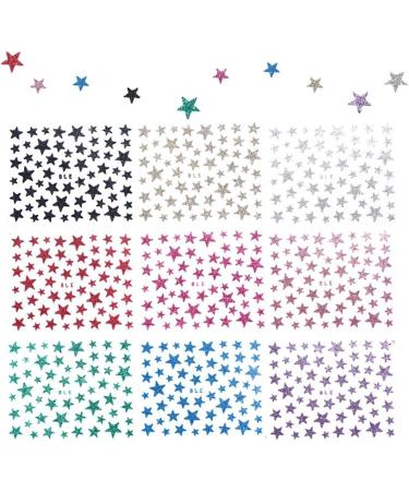 10 Sheets Star Nail Art Sticker Decals - 3D Self-Adhesive Nail Sliders for Glittery DIY Manicure | Colorful Nail Art Supplies - Buy Online on GoSupps.com