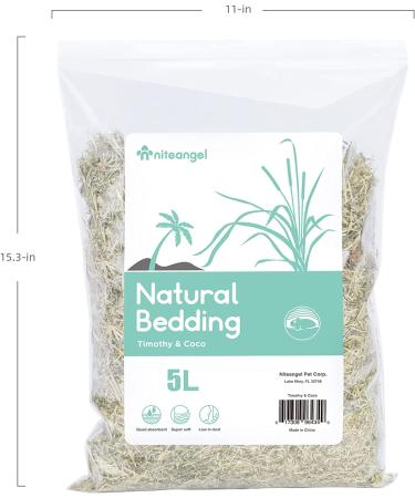 Niteangel Natural Soft Hamster Bedding Mix 5L - Ideal for Syrian Dwarf Hamsters, Gerbils, Mice, Degus, Bunnies & Small Pets - Timothy & Coco Blend - Buy Online on GoSupps.com