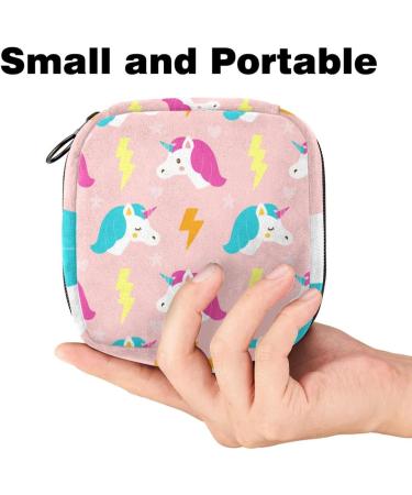 Shop Cute Unicorn Storage Bags for Women's Bandages & Menstrual Cups | Pink Multicolored Zipper Pouches for Tampons Panty Liners & Period Inserts - Buy Online on GoSupps.com