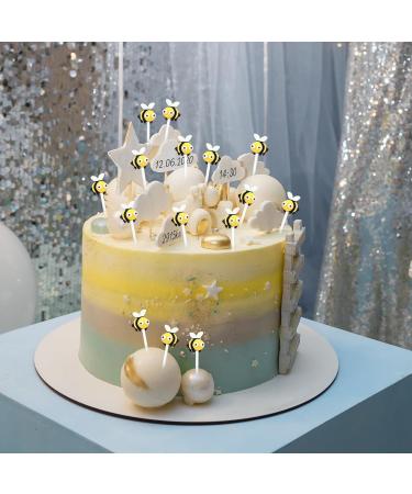 24Pcs Bumble Bee Cupcake Toppers Little Figurine Big Eyes Cute Bee Cupcake Picks Oh Baby Cake Decoration for Bee Theme Baby Shower Kids Boys Girls Birthday Party Decorations Supplies Gifts Style 2 - Buy Online on GoSupps.com
