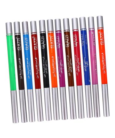Balacoo 12 Pcs 1 Set Shadow Set Waterproof Eyeliner Long-lasting Eye Liners To Rotate Telescopic 1 count (Pack of 1) Colorful