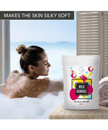 Wild Berries Foaming Bath Sea Salt 35 Oz - Relaxing Bubble Bath with Almond & Grape Seed Oil for Aromatherapy Soak - Buy Online on GoSupps.com
