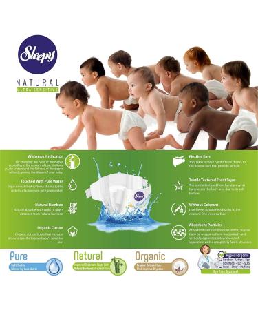 SOHO Sleepy Natural Baby Diapers | Organic Cotton & Bamboo Extract | Ultimate Comfort & Dryness | Size 5+ | Disposable Snuggle Diaper - Buy Online on GoSupps.com