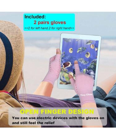 2 Pairs Arthritis Gloves Compression Glove for Women Relieve Arthritis Rheumatoid Osteoarthritis Carpal Tunnel Hand Pain Anti-Slip Fingerless Gloves for Work & Daily Use (Pink with Dots Medium) Medium Pink - Buy Online on GoSupps.com