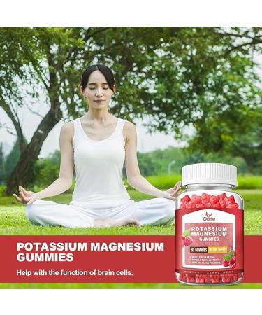 High Absorption Potassium Gluconate 99mg & Magnesium Citrate 400mg Gummies - 60 Count | Chewable Raspberry Supplements for Adults & Kids - Buy Online on GoSupps.com