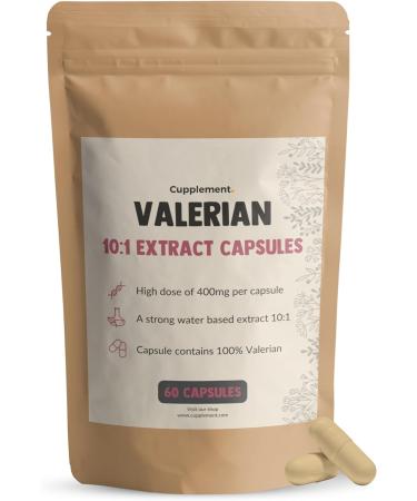 Cupplement - 4 sachets of Valerian 60 Capsules - Free Pill Box - Extract 10:1 - 400MG - Powder Free 125 500 Tea or Drops - Tablets - Supplement - Superfoods - Valerian Root - - Buy Online on GoSupps.com