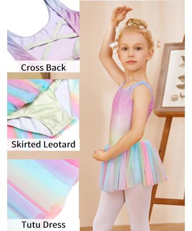 Arshiner Little Girls Sparkly Sequin Ballet Tutu Dress - Rainbow, 6-7 Years - Buy Online on GoSupps.com