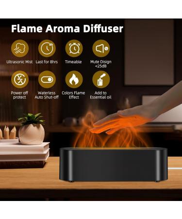 Flames Aroma Diffuser - 7 Color Light Humidifier & Fragrance Oil Diffuser for Home Office & Kids - Automatic Timer & Waterless Switch-off - Black - Buy Online on GoSupps.com