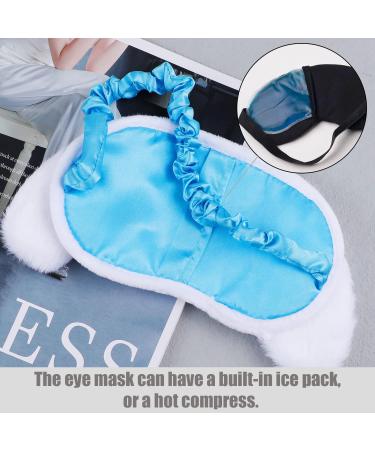 Cartoon Sleep Eye Mask - Pink Kitty & Stitch Lilo Face - Soft Faux Fur - Kids Blindfolds Set of 4 - Buy Online on GoSupps.com