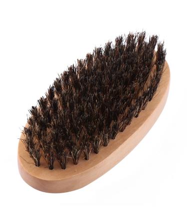 Men's Faux Boar Bristle Wooden Handle Military Bag Mustache & Beard Grooming Comb Brush - International Shipping Available - Buy Online on GoSupps.com