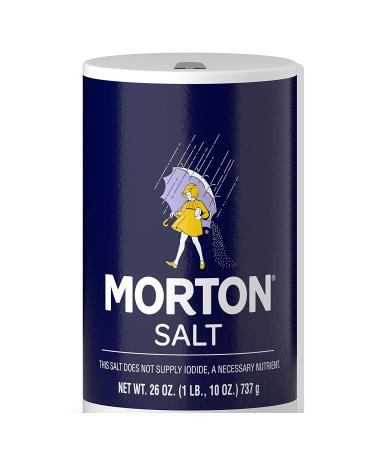 Morton Table Salt, All-Purpose Non-Iodized Salt for Cooking, Seasoning, and Baking, 26 OZ Canister