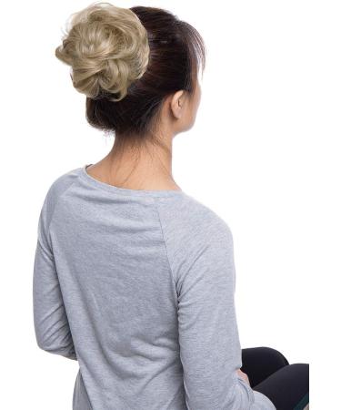 Women Messy Hair Scrunchy Scrunchie Bun Up Do Hair Piece Hair Ribbon Ponytail Hair Extensions Wavy Messy Ash Blonde - Buy Online on GoSupps.com