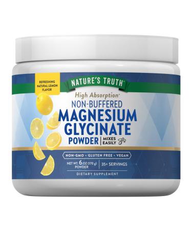 Nature's Truth Magnesium Glycinate Powder | 6 oz | Lemon Flavor | High Absorption | Vegan Non-GMO Gluten Free Supplement