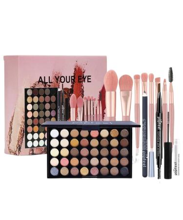 40 Color Eyeshadow Palette | Eyeshadow Palette Eye Brushes Makeup Set - 40 Colors Neon Shimmer Matte Eye Shadow Powder Highly Pigmented Set Generic Set002