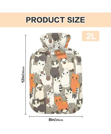 Funny Cartoon Cat Hot Water Bottle - 2L | Pain Relief & Heat Therapy | International Shipping - Buy Online on GoSupps.com