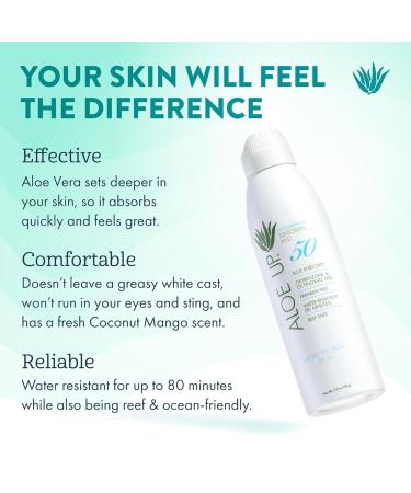 Aloe Up White Collection Sunscreen Spray SPF 50 White Collection Sunscreen Spray SPF 30 and Sport Sunscreen Lotion SPF 50 - Bundle with Face and Body Sunscreen Protector - Reef Friendly - 3 Items - Buy Online on GoSupps.com