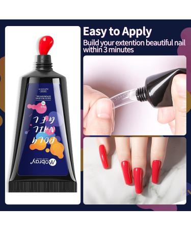 Mobray 60g Red Poly Nail Extension Gel | Builder Gel for Nail Art | Salon Quality Hard Gel for DIY Nail Design - Buy Online on GoSupps.com