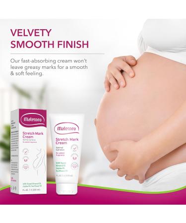 Maternea Pregnancy Stretch Mark Cream - Hydrating Care with Almond, Sunflower & Jojoba Oils | Perfume-Free & Skin-Safe | 220ml - Buy Online on GoSupps.com