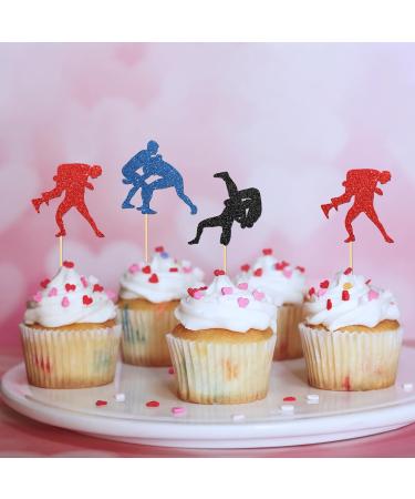 Maicaiffe Wrestling Cupcake Toppers Boy Man Wrestler Birthday Cupcake Toppers Adults Birthday Wrestling Happy Birthday Party Dessert Decors Sport Party Decorations 24Pcs Glitter - Buy Online on GoSupps.com
