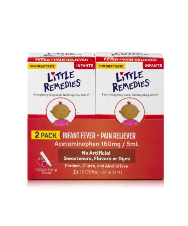 Little Remedies Infant Fever & Pain Reliever, Natural Berry Flavor, 2 Fl Oz (Pack of 2) Infant Natural Berry Flavor 2 Fl Oz (Pack of 2)