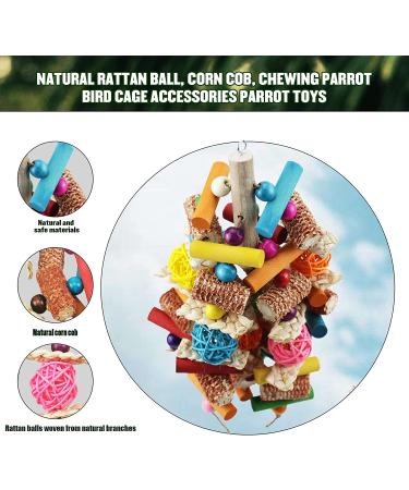 Kewkont Bird Toys - Natural Peppered Wood for Large Birds like African Greys, Macaws, Cockatoos, and Amazon Parrots - Aviary Hanging Chew Toys - Buy Online on GoSupps.com