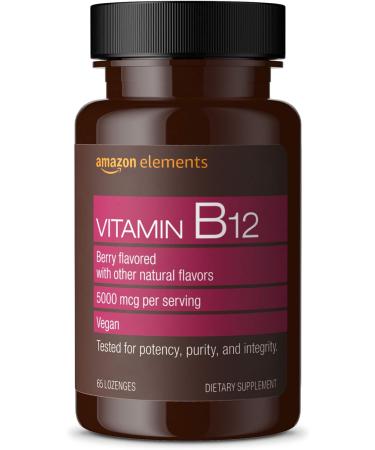Amazon Elements Vitamin B12 Methylcobalamin 5000mcg & Biotin 5000mcg - Berry Flavored Lozenges & Vegan Capsules Combo Pack - 6 Month Supply - Buy Online on GoSupps.com