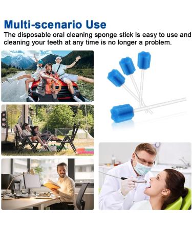 80 Pieces Portable Oral Sponge - Disposable Sterile Cotton Swabs for Kids & Adults | One-Way Oral Care Mouthpieces - Blue - Buy Online on GoSupps.com