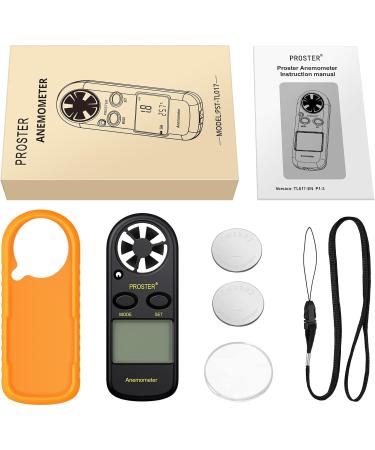 Proster Windminder Digital LCD Wind Speed Meter Gauge - Accurate Air Flow Measurement Thermometer with Backlight for Windsurfing Kite Flying Sailing Surf Fishing - Orange - Buy Online on GoSupps.com