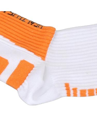 Sports Heel Socks Sectional Compression Restraint Free Foot Sleeves for Athlete (White and Orange) - Buy Online on GoSupps.com