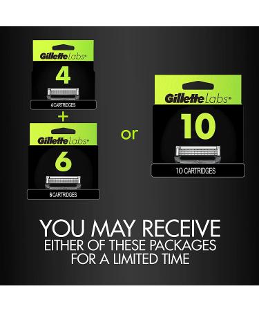 GilletteLabs Men's Razor Blade Refills with Exfoliating Bar - 10 Cartridges - Buy Online on GoSupps.com