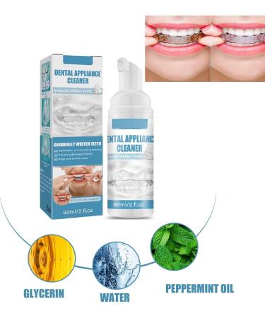 Retainer Cleaner Aligner Cleaner Clear Retainer Cleaner Teeth Aligner Foam Retainer Whitening Foam Retainer Cleaning Spray for Oral Appliances Dentures Retainers and Aligners Fights Bad Breath 60ml - Buy Online on GoSupps.com