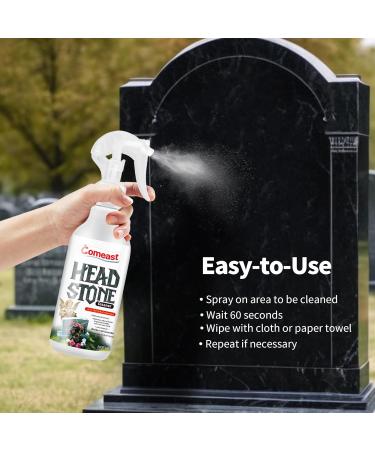 Headstone Cleaner Solution - Restore Graves Tombstones & Gravestones | 8.45 Fl oz - Removes Dirt Plant Growth from Granite Marble Slate & More - Buy Online on GoSupps.com