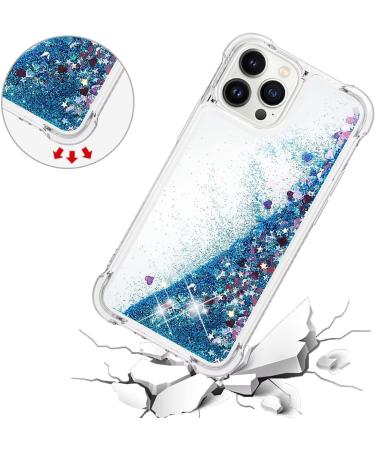 Tivenfezk Nadoli Glitzer Treisand Shell for iPhone 15 Pro Max | Shockproof Transparent TPU Quicksand Case | Blue Mobile Phone Cover - Buy Online on GoSupps.com