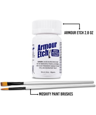 Armour Etch Glass Etching Cream Starter Kit 2.8oz + Moshify Application Brushes - Buy Online on GoSupps.com