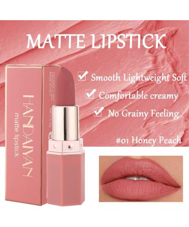 Long Lasting Matte Lipstick - Waterproof Velvet Lip Gloss in Honey Peach | Professional Cosmetics for Women - Buy Online on GoSupps.com