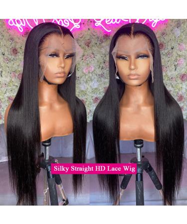Iris Queen 13x4 HD Straight Lace Front Human Hair Wig 20 Inch - 180 Density, Pre Plucked with Baby Hair, 10A Transparent Lace, Bleached Knots - Natural Black for Black Women - Buy Online on GoSupps.com