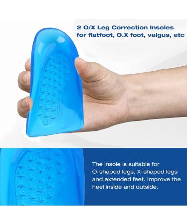 2 Pieces O/X Leg Correction Insoles - Silicone Gel Orthotic Arch Support Pads for Foot Alignment | Heel Cup Shoe Inserts (S34-40) - International Shipping - Buy Online on GoSupps.com