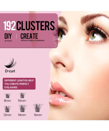 Natural D Curl Cluster Lashes - Fluffy Faux Mink Wispy Fake Eyelashes 8-16MM - Full Volume Extensions Look - Buy Online on GoSupps.com