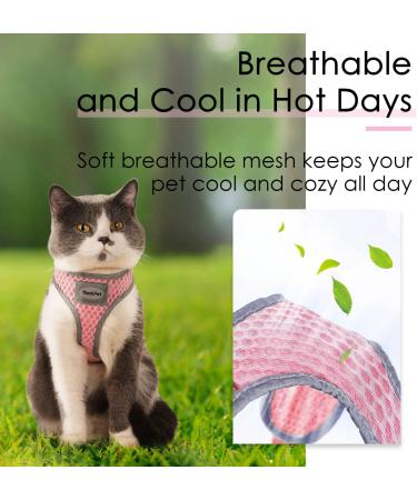 ThinkPet No-Pull Dog Harness & Leash Set - Breathable Adjustable Padded Safety Harness for Small Medium & Large Dogs - Pink - Buy Online on GoSupps.com
